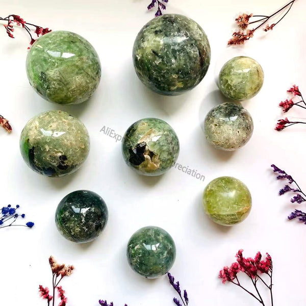 Wholesale Natural Healing Crystal Ball Prehnite Sphere