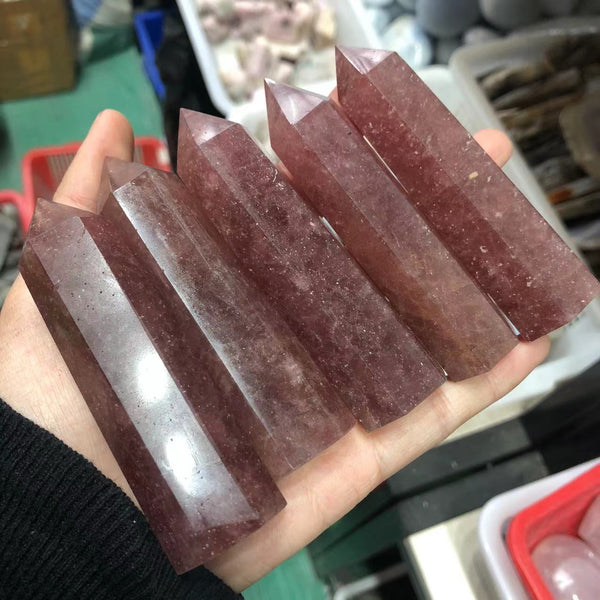 6-8cm AA Strawberry Quartz Towers