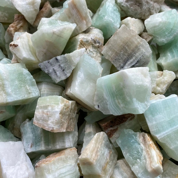 Natural Caribbean Stone Raw Stone Calcite Jade Mineral Specimen