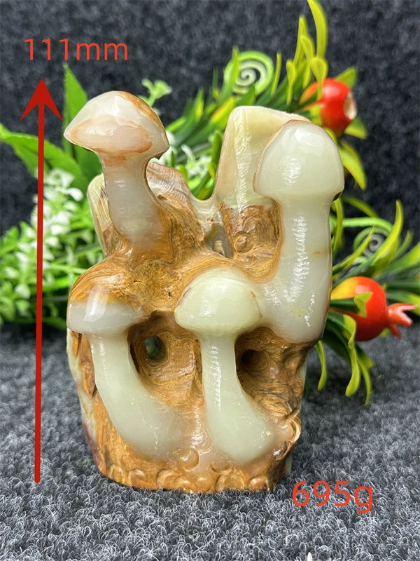 10cm Natural Afghanistan Jade Tree Mushroom