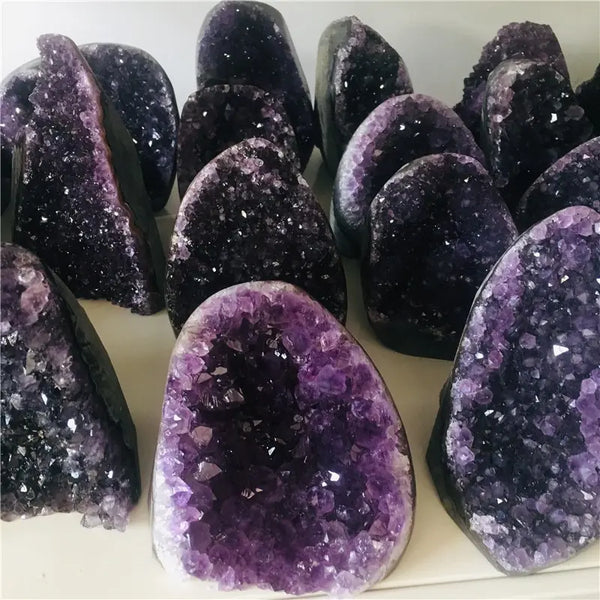 Natural Amethyst Geode Quartz Cluster Crystal Specimen