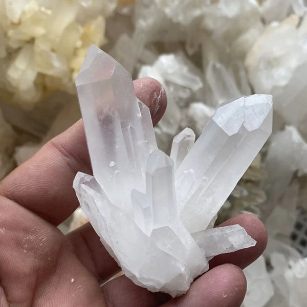 Natural Beautiful White Crystal Clear Quartz Raw Cluster