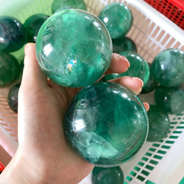 Green Fluorite Sphere - FengShui Decor | MLD Crystal Wholesale