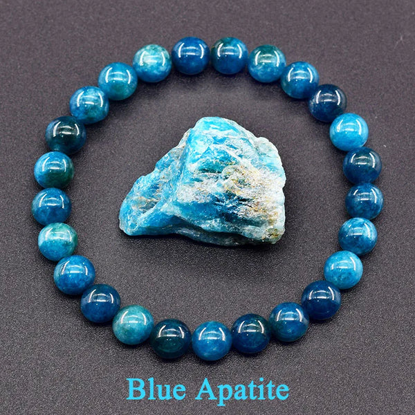 Natural Blue Apatite Stone Beads Crystal Bracelets