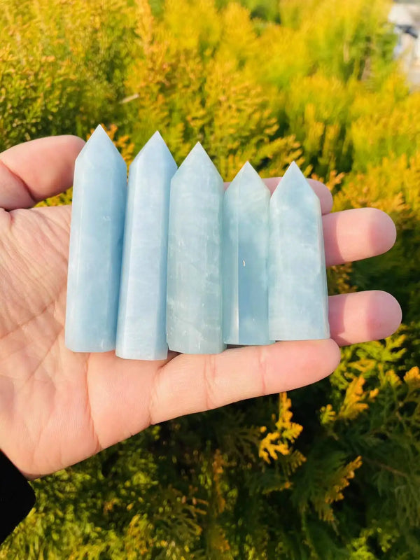 6-9cm Natural Blue Aquamarine Crystal Tower