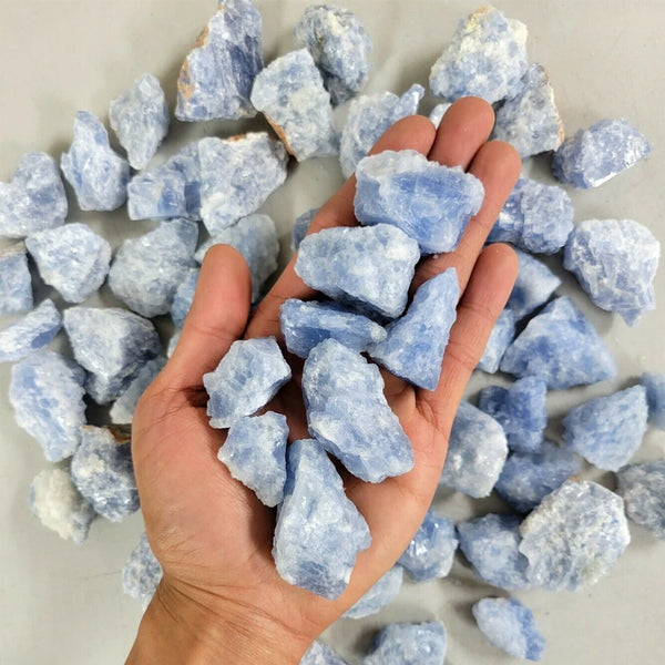 Natural Blue Celestite Calcite Crystals Raw Rough Energy Stones