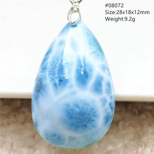 Natural Blue Larimar Water Drop Pendant Love Beads