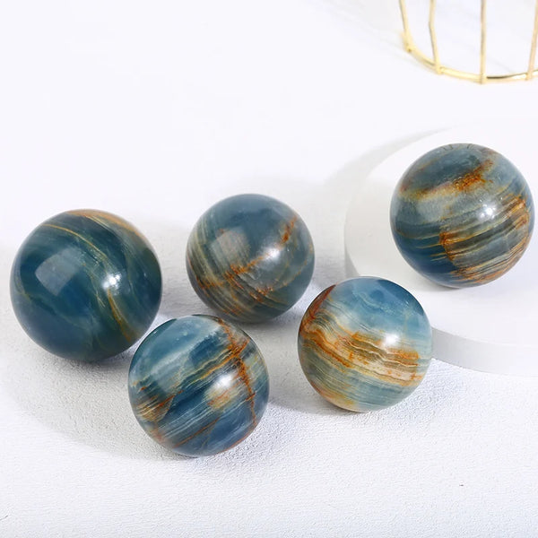 Natural Blue Onyx Crystal Ball Reiki Healing Sphere