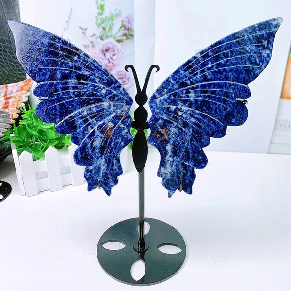 Natural Blue Sodalite Butterfly Wings High-Quality Crystal Healing Gemstone