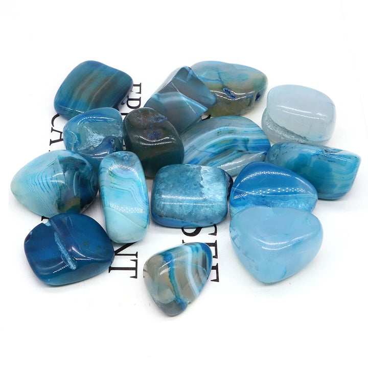 Natural Blue Stripe Agate Crystal Healing Stones Wholesale Bulk