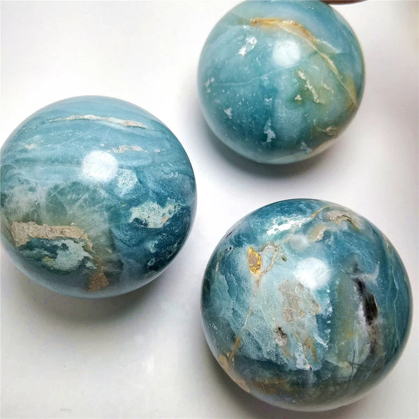 Natural Caribbean Calcite Ball Blue Quartz Crystal Calcite Sphere