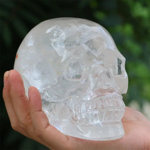 Natural Clear Quartz Skull Hand Carved Quartz Crystal Skull