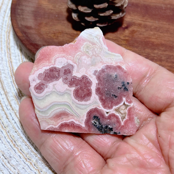 Natural Crystal Argentina Rhodochrosite Slab Mineral Gemstones