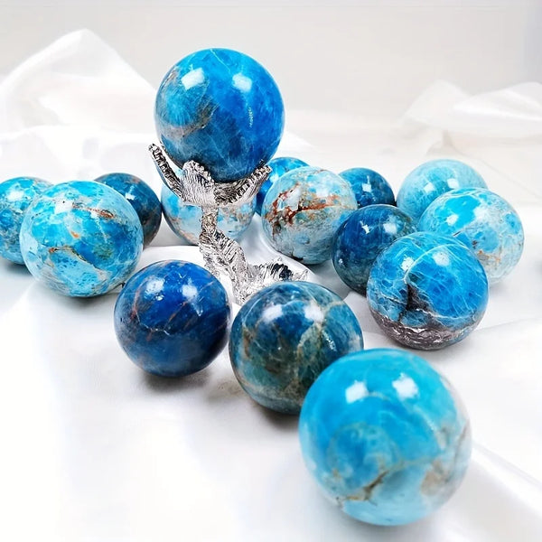 4-8cm Natural Crystal Blue Apatite Crystal Ball