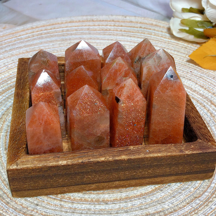 Bulk Natural Crystal Gem Sunstone Tower Wholesale