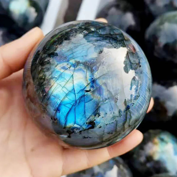 Natural Crystal Labradorite Ball Quartz Massage Polished