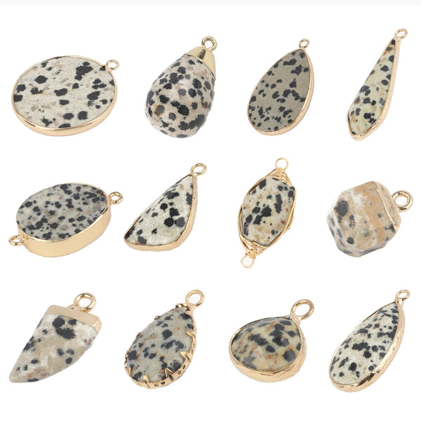 Natural Dalmatian Jasper Stone Charm Women Pendant