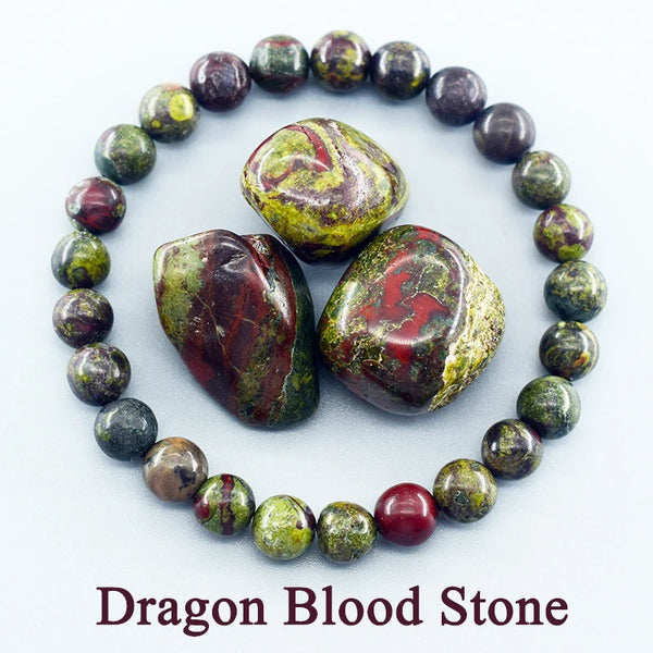 Natural Dragon Blood Stone Elastic Bracelets Women Men Charm