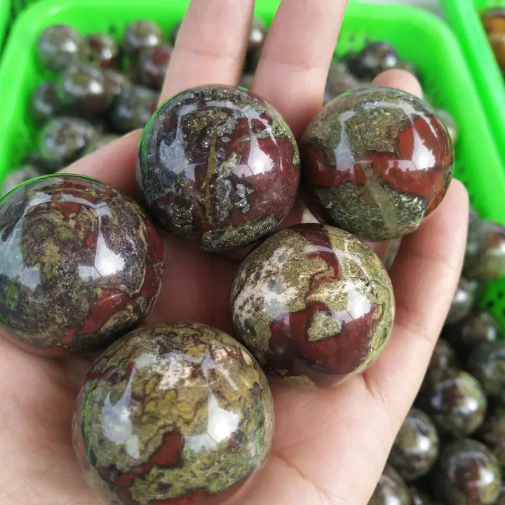 Natural Dragon Blood Stone Jasper Crystal Sphere Ball