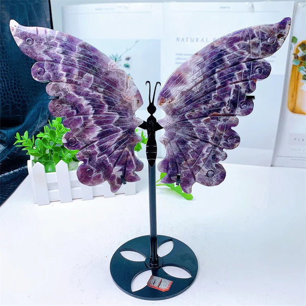 Natural Dream Amethyst Butterfly Wings Crystal Hand Carved