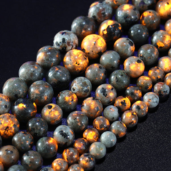 Yooperlite Beads for DIY Jewelry - Glowing Fire Stone Spacer Beads | MLD Crystal Wholesale