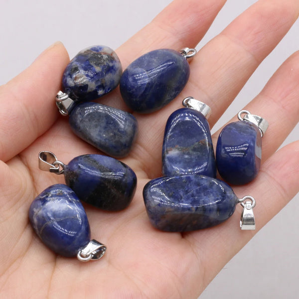 Natural Gem Stone Lapis Lazuli Irregular Pendant Handmade Crafts