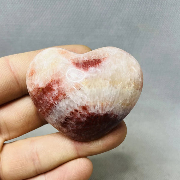 Natural Gemstone Rhodochrosite Carved Heart-shaped Reiki Rock