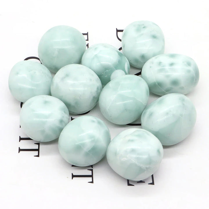 Natural Green Larimar Quartz Crystal Healing Stone Tumbled Bulk