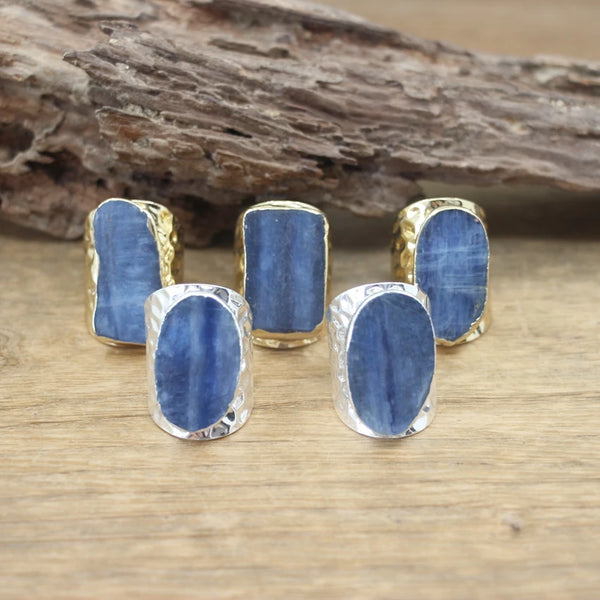 Natural Kyanite Open Ring Irregular Blue Quartz Gems