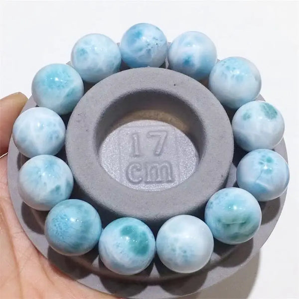 Natural Larimar Sphere DIY Pendant Crystal Healing Stone