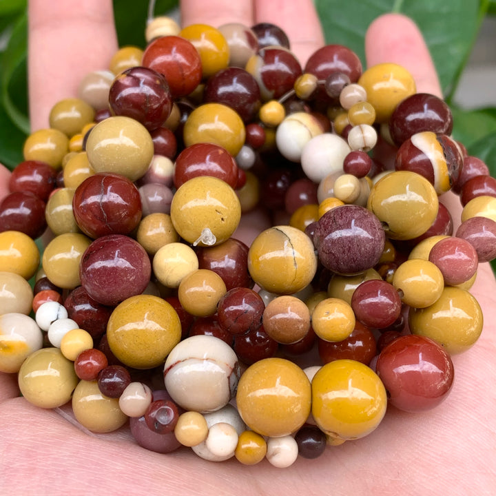 Natural Mookaite Jasper Stone Round Loose Beads Wholesale