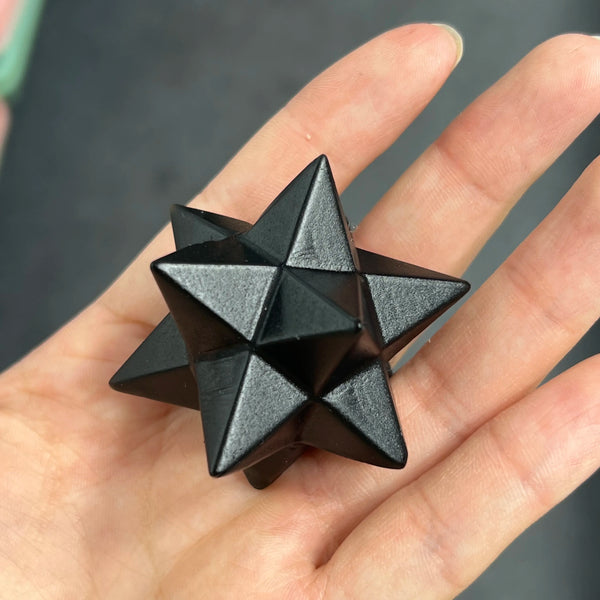 Natural Obsidian Polyhedron Merkaba Healing Energy Minerals