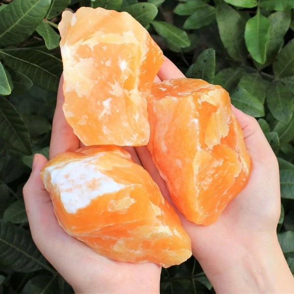 Natural Orange Calcite Chunks Huge Raw Orange Calcite Crystals