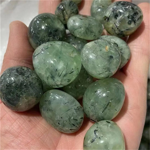 Natural Prehnite Tumbled Stones Green Grape Quartz 