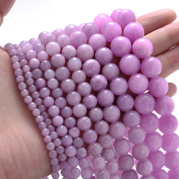 Natural Purple Chalcedony Stone Beads Jades Loose Spacer Beads