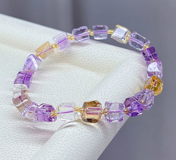 Natural Ametrine Crystal Beads Bracelet