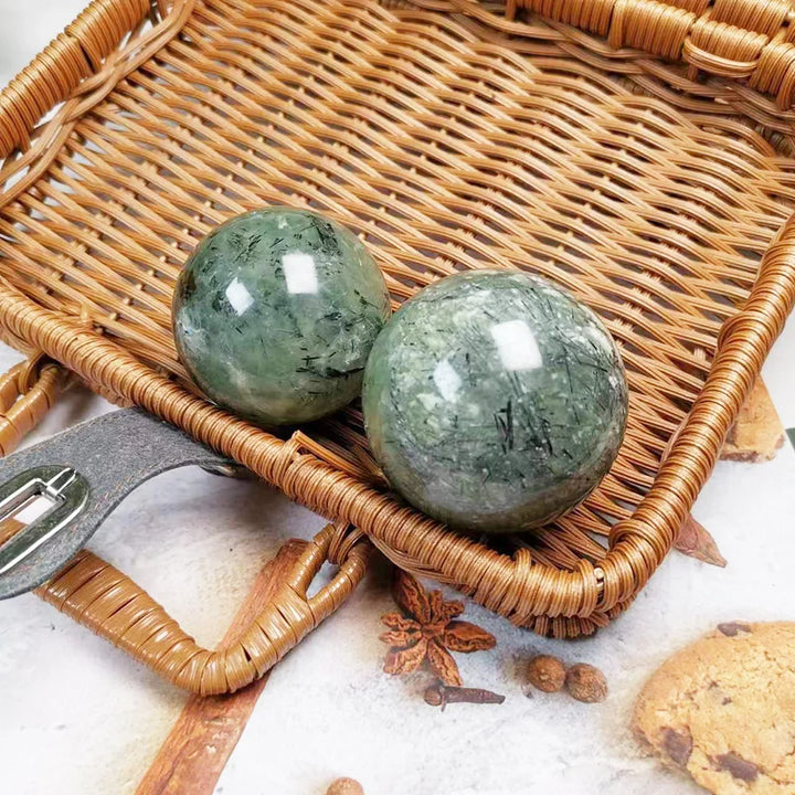 Natural Real Crystal Prehnite Jasper Sphere Ball