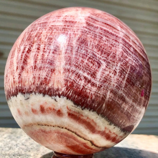 Natural Rhodochrosite Pork Stone Sphere Quartz Crystal Ball