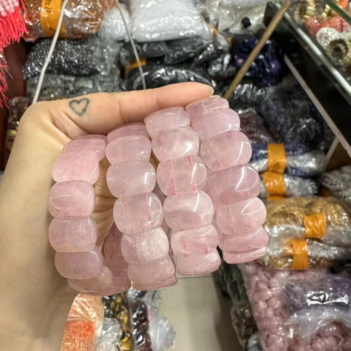 Natural Rose Quartz Stone Beads Bracelet Wholesale