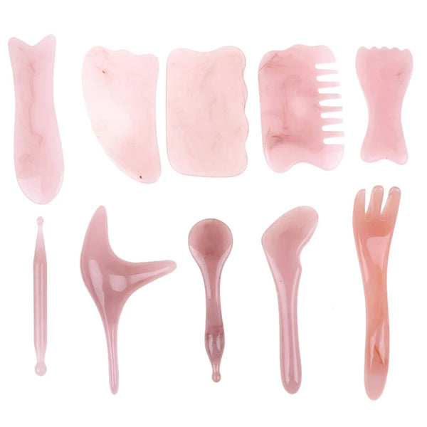 Natural Rose Quartz Jade Gua Sha Board Acupuncture Massager