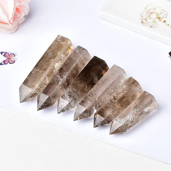 Natural Smoky Quartz Crystal Point Reiki Healing Stone