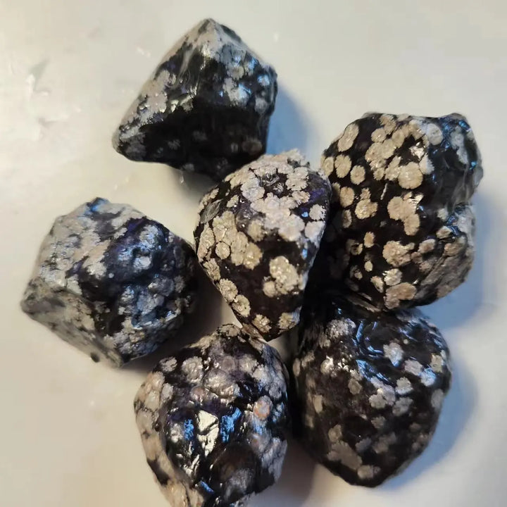 Natural Snowflake Obsidian Raw Material Stone Rough Crystal 