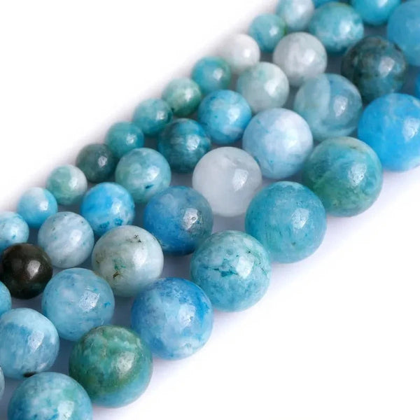 Natural Stone Blue Hemimorphite Round Loose Spacer Beads