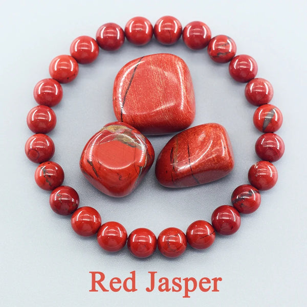 Natural Stone Genuine Red Jasper Prayer Beaded Bracelets