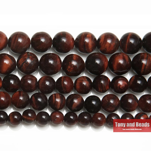 Natural Stone Red Tiger Eye Agate Round Loose Beads 15" Strand 4 6 8 10 12 14MM Pick Size For Jewelry Making