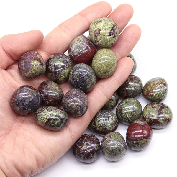 Natural Stone Round Dragon Blood Jasper Crystal Tumbled Bulk