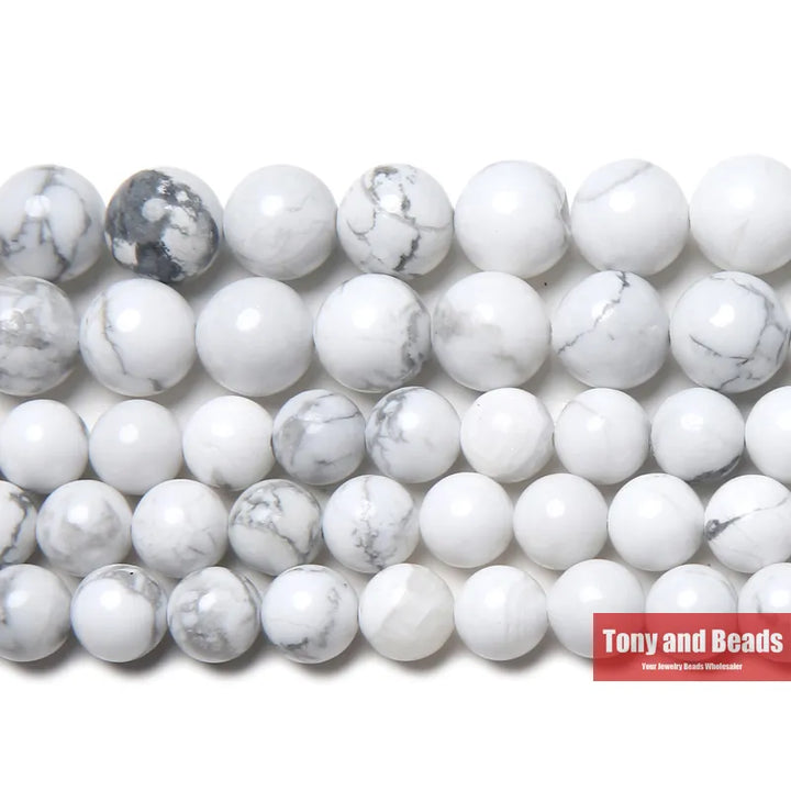 Natural Stone White Howlite Turquoise Round Loose Beads 