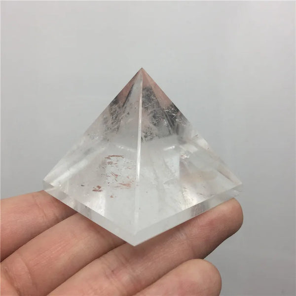 Natural Transparent Clear Quartz Reiki Healing Crystal Pyramid