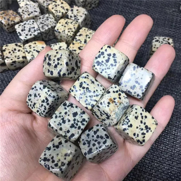 Natural Tumbled Stones Crystal Quartz Gemstone Dalmatian Crystal Cube