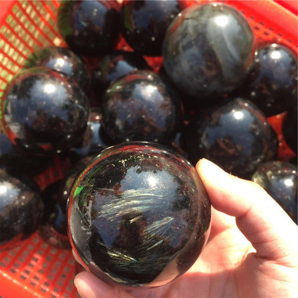 5-6cm Natural Black Astrophyllite Ball Sphere